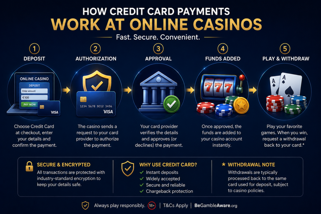 image showing the credit card casino transaction process