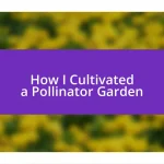 How I Cultivated a Pollinator Garden