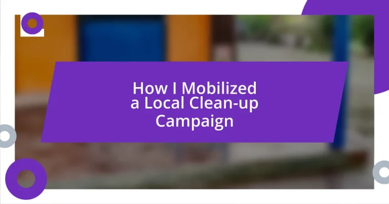 How I Mobilized a Local Clean-up Campaign