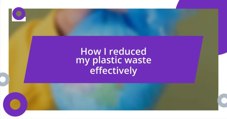 How I reduced my plastic waste effectively