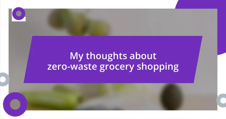 My thoughts about zero-waste grocery shopping