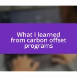 What I learned from carbon offset programs